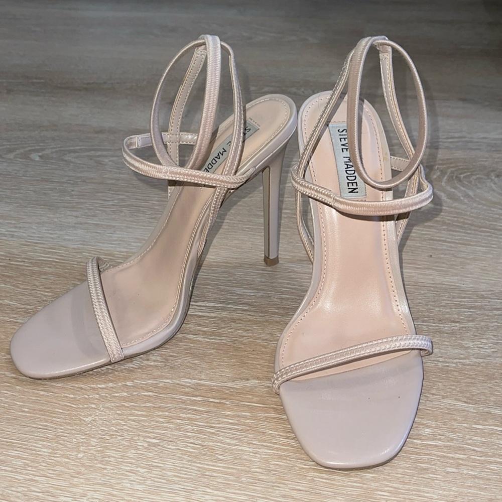 Steve Madden Nude Beige Strappy High Heel Sandals